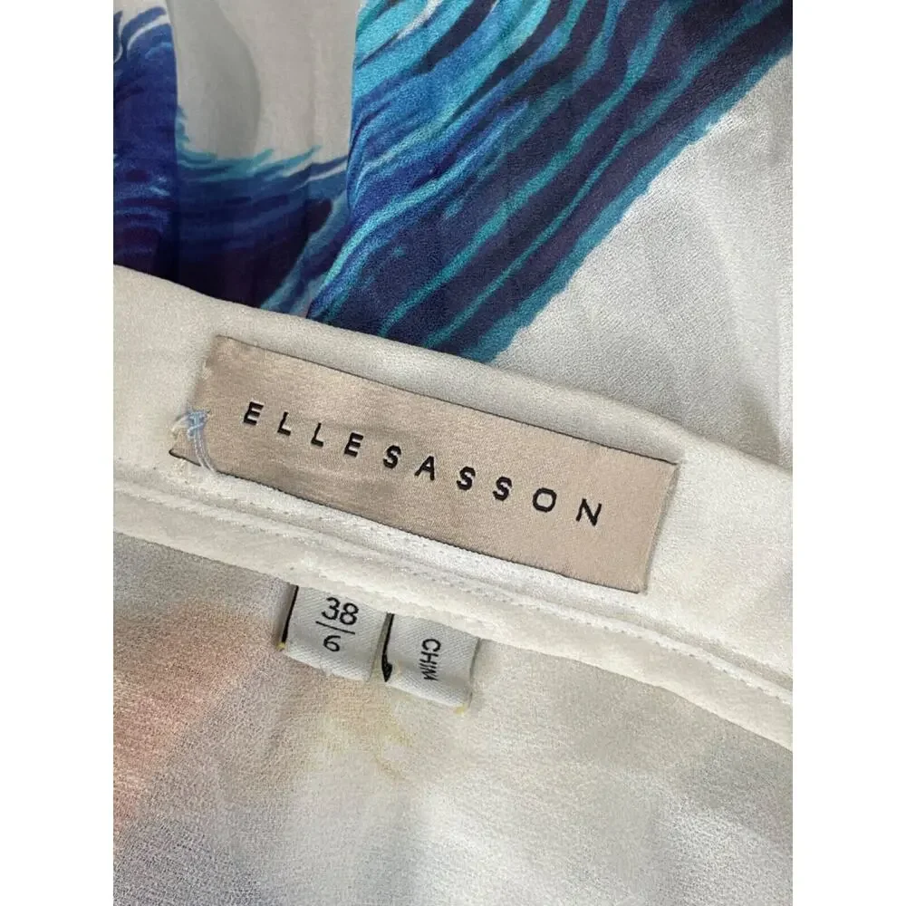 elle sasson asymmetrical pleated Macaw parrot birds skirt Size 6
